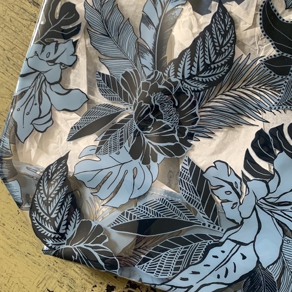 PINK VICTORIAS SECRET Summer Blue Tropical Floral PVC Tote Bag - Picture 3 of 16